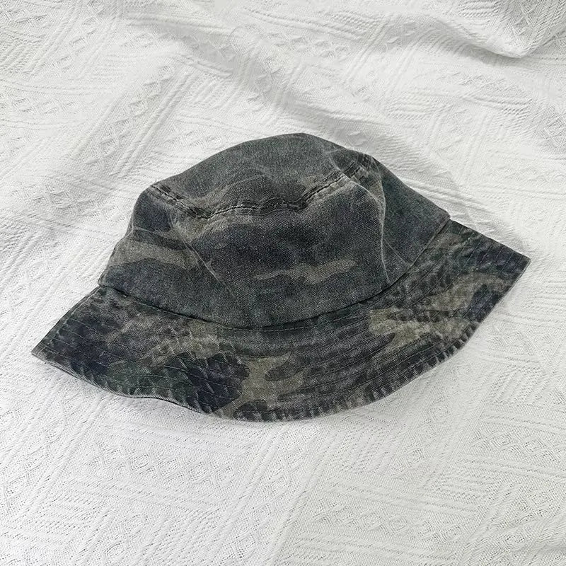 Washed Cotton Camouflage Bucket Hat