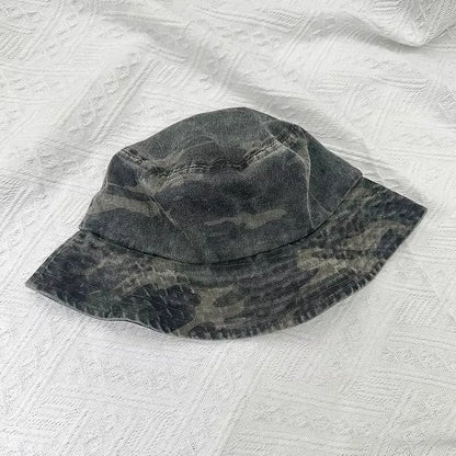 Washed Cotton Camouflage Bucket Hat