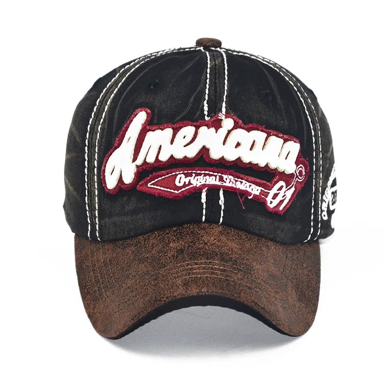 Washed Cotton Retro Baseball Cap Men Women 3D Embroidery Snapback Caps For Male Female