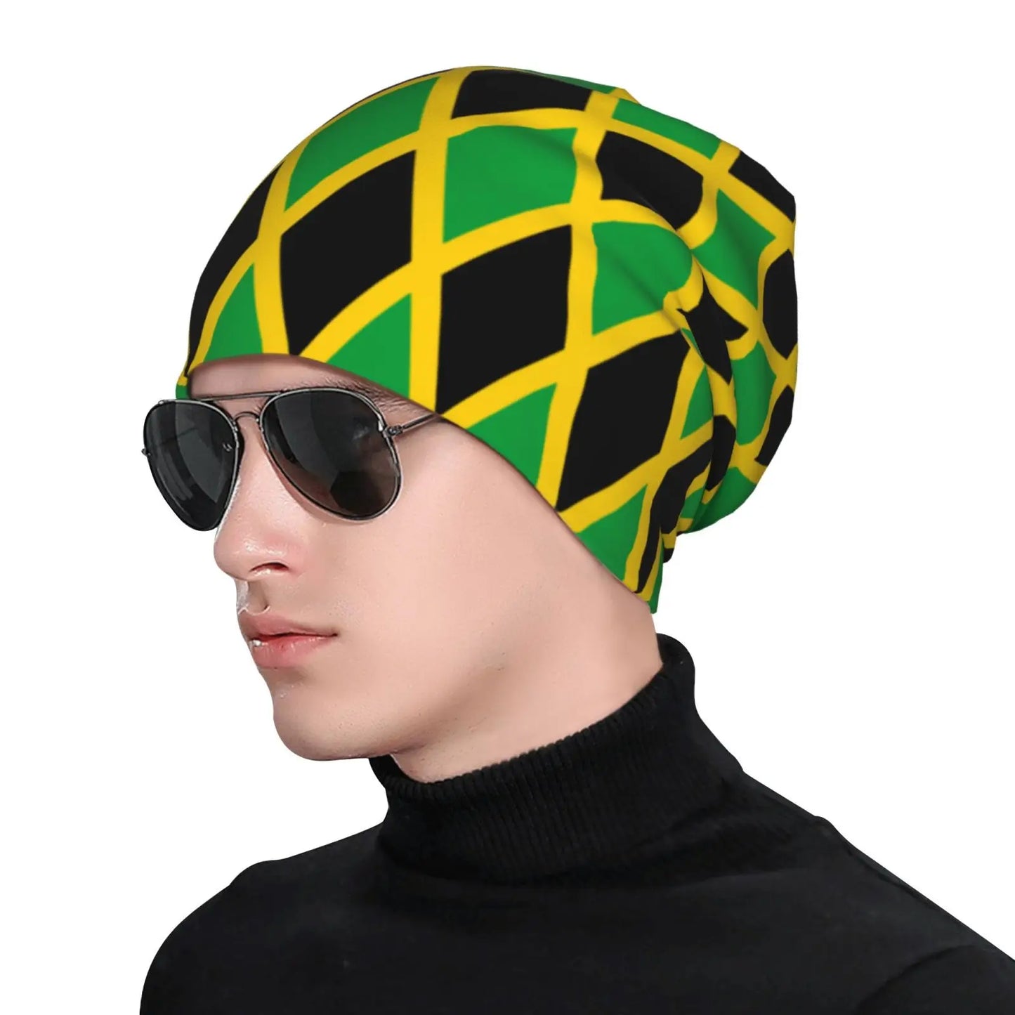 Jamaica Flag Printed Warm Soft Knitted Hat Lightweight Casual Hat