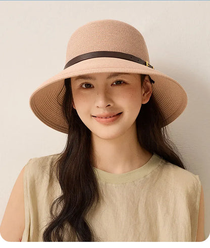 Woven Women's Summer Straw Hat With Wide Brim Sun Protection Sun Hat