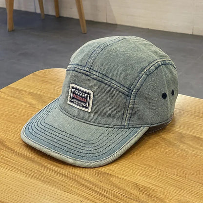 Vintage Flat Brim Denim Baseball Caps Male Women Harajuku Snapback Cap