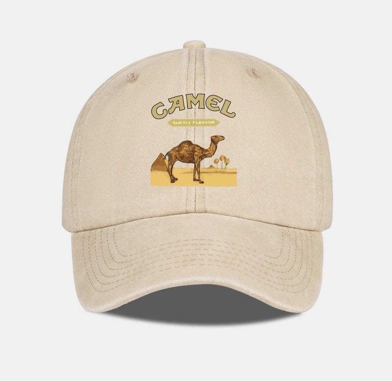 Camel Print Baseball Cap Classic Minimalist Retro Style Breathable Soft Fabric Perfect Daily Wear Adjustable