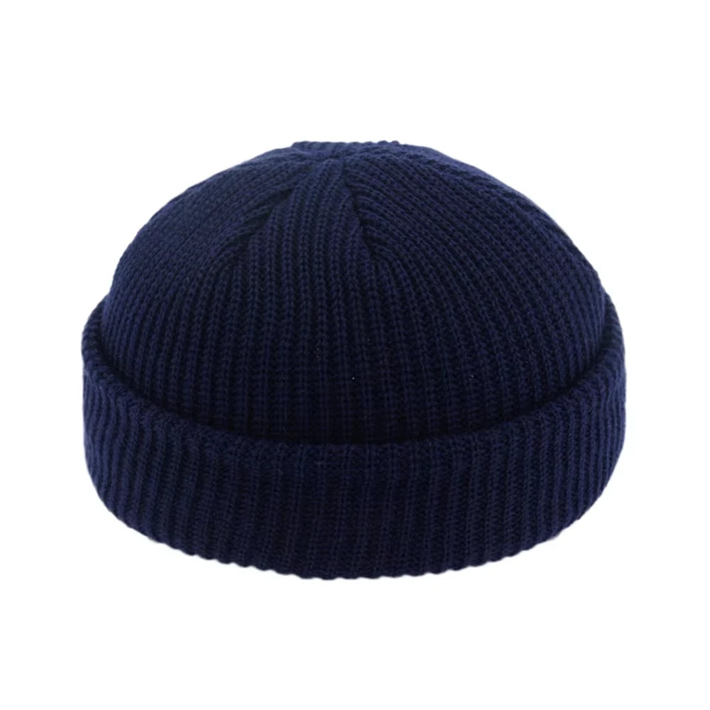 Fashion Beanie Knit Hats Men Boy Skullcap Sailor Caps Cuffs Retro Navy Short Hat