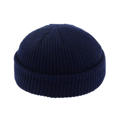 Fashion Beanie Knit Hats Men Boy Skullcap Sailor Caps Cuffs Retro Navy Short Hat