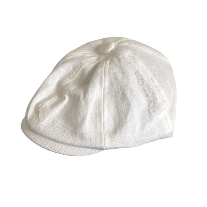 Summer Ultra-Thin Single Layer Linen Octagonal Hat Retro British Style Beret