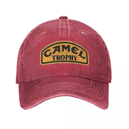 Camel Trophy Classic Logo Baseball Cap Vintage Distressed Denim Washed Snapback Cap