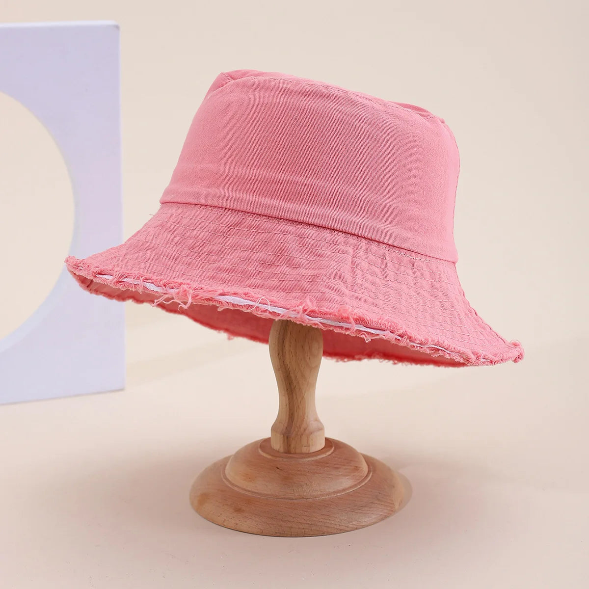 Women American Vintage Distressed Frayed Edge Bucket Hat