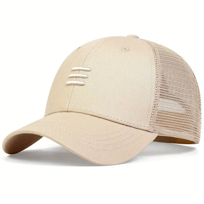 Unisex Three horizontal Embroidery Baseball Net Caps