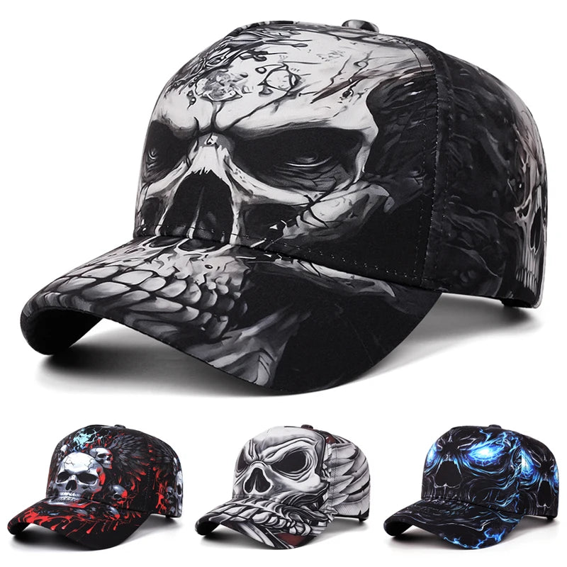 Fashion Creative New Baseball Hat Printed Skeleton Hip Hop Skateboarding Hat Outdoor Daily Decoration Hat Unisex