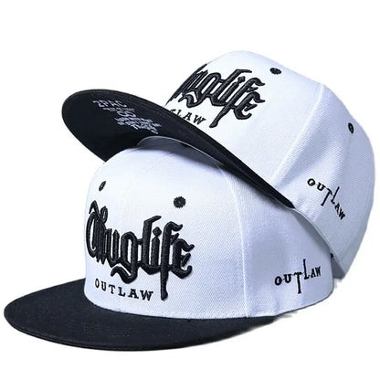 1 Pcs Fashion Fastball Cap Thug Life Embroidery Hip Hop Snapback Hat Adult