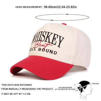 Unisex Whiskey Letter Embroidery Baseball Caps Spring Autumn
