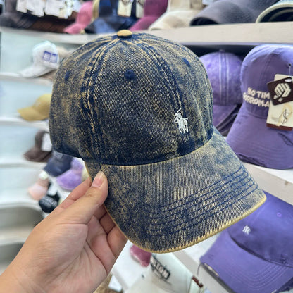 Hat Women's Four Seasons Denim Washed Old Soft Top Baseball Cap