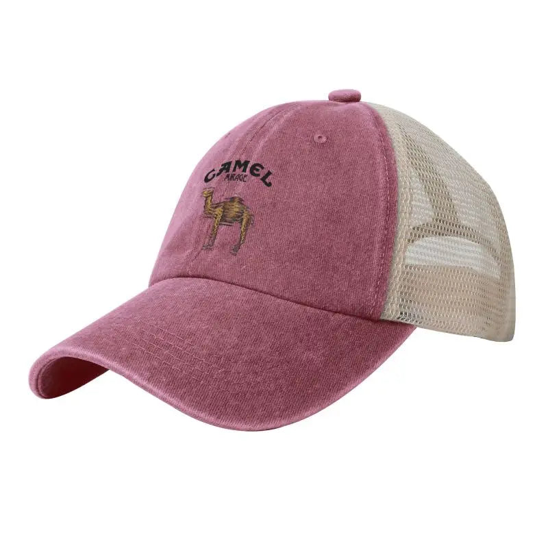 Camel Mirage Graphic Print Mesh Baseball Cap