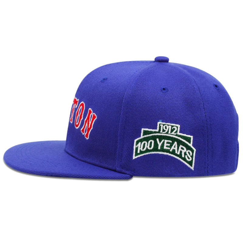Boston Flat Edge Letter Embroidery Baseball Caps Women Men