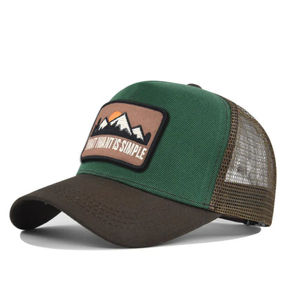 Brand Letter Mesh Breathable Hat Women Men Embroidery Baseball Cap