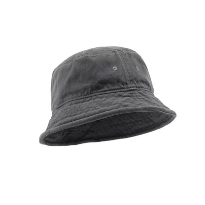Big Head 59-61cm Bucket Hat Wide Brim Pure Cotton Outdoor Sun Caps