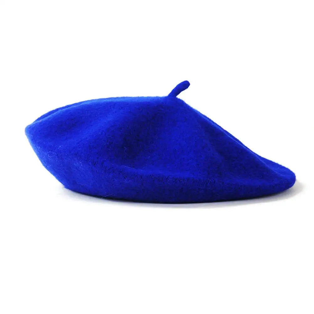 Multi-Color Wool Thick Berets Winter Autumn Artist French Retro Plain Painter Hat