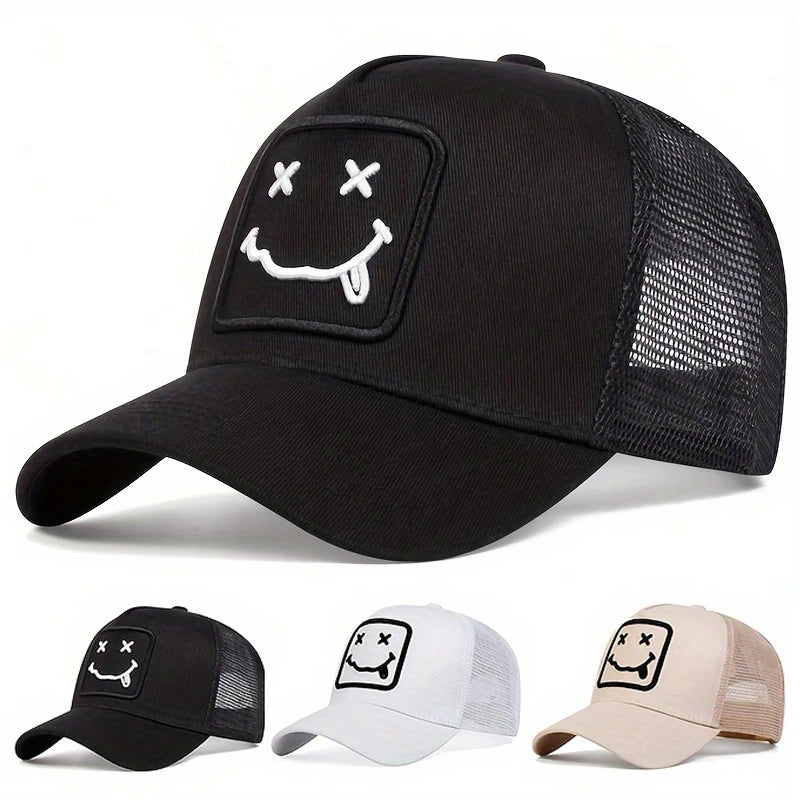 Unisex XX Tongue Sticking Embroidery Baseball Net Caps Spring Summer