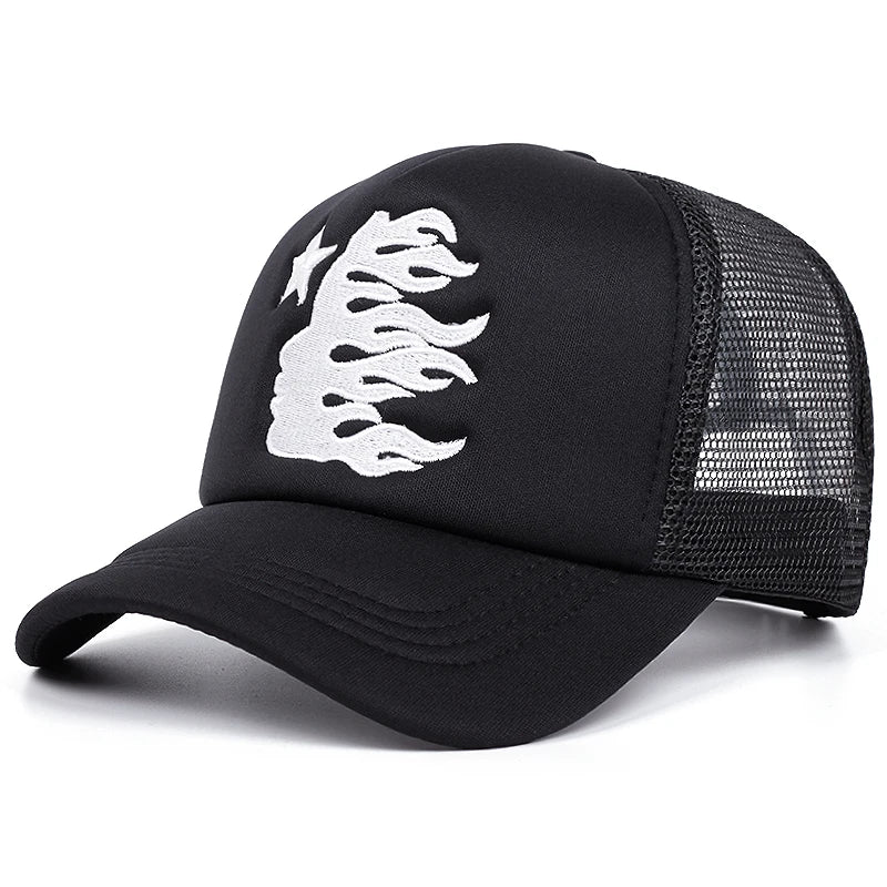 Five Pointed Star Portrait Sponge Baseball Cap Women Men Outdoor Sports Event Mesh Cap Trucker Hat