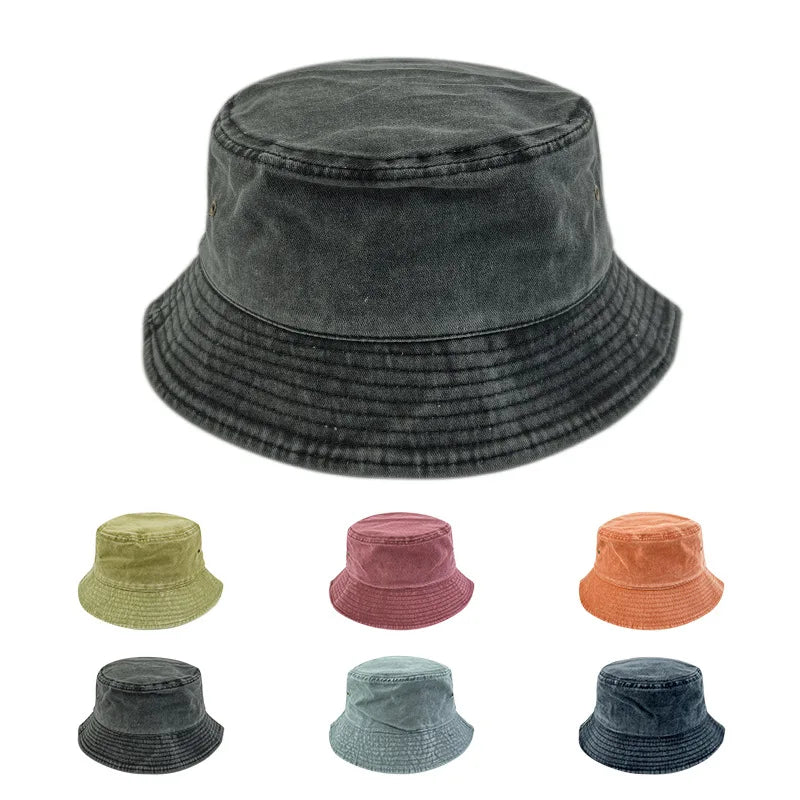 Popular Unisex Cotton Summer Washed Jeans Bucket Hat