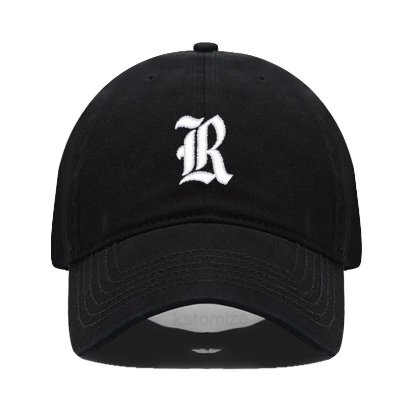 Old English Letter A-Z Embroider Baseball Cap For Men Women