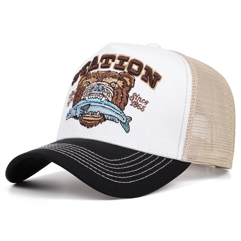 Unisex Summer Fishing Cap Breathable Mesh Trucker Hat Men Women