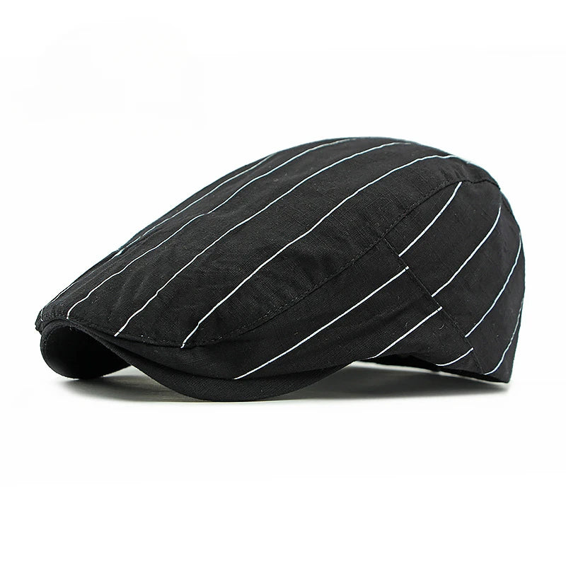 Women Men Simple Striped Summer Hat