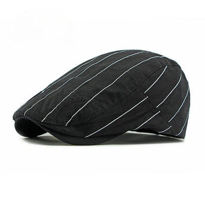 Women Men Simple Striped Summer Hat
