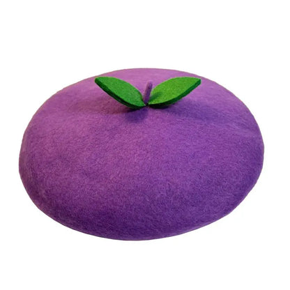 Ladies Cute Green Red Apple Girl Painter Hat Leaf Sweet Party Gift Fruit Orange Girls
