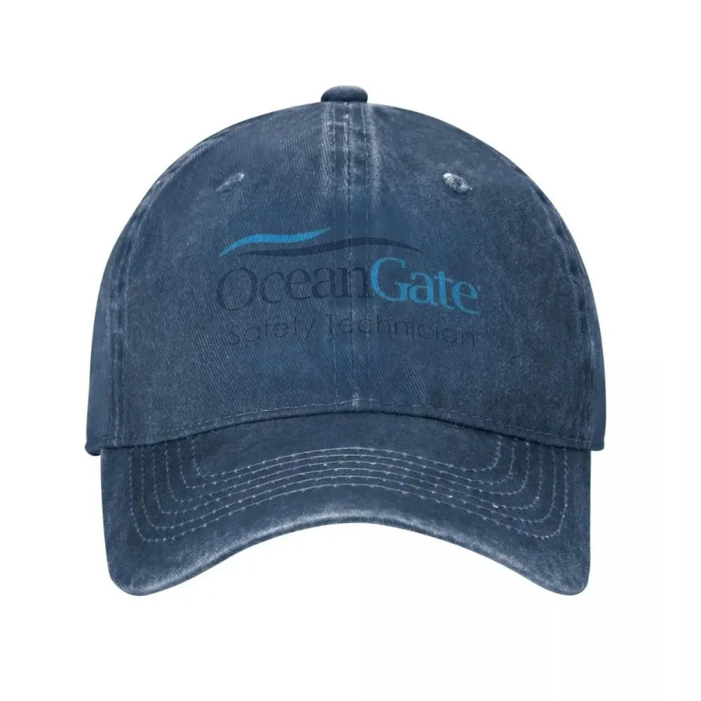 Vintage OceanGate Safety Technician Baseball Cap Unisex Style Distressed Washed Headwear Outdoor All Seasons Travel Hats Cap