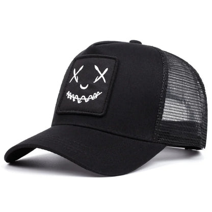 Men Women Smile Face Embroidery Baseball Caps