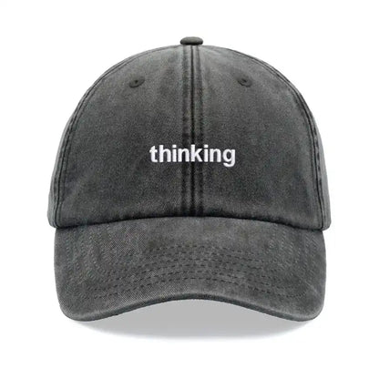 1pc "thinking" Baseball Cap Vintage Washed Unisex Dad Hat