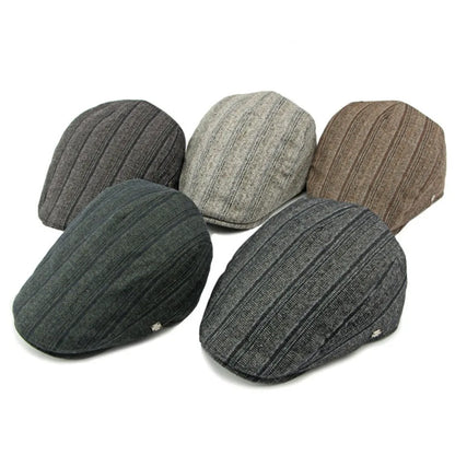 Fashion Retro Newsboy Cap Versatile Adjustable Stripe Berets