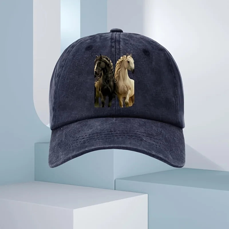 Men's 3d Horse Print Baseball Cap, Fashionable For All Seasons