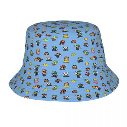 Street Princess Peach Lovely Bucket Hat Girl Outdoor Sports M-Mariod Fisherman Cap