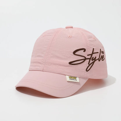 Children's Summer Lightweight Side Written Embroidery Style Quick Drying Baseball Cap Suitable For Outdoor