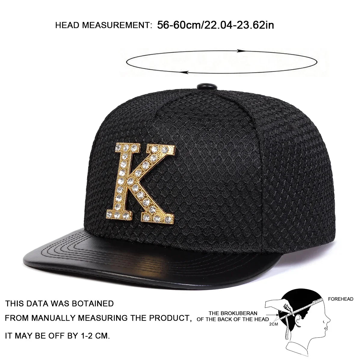Unisex K Letter Label Hip-hop Hats Fashion Spring Autumn
