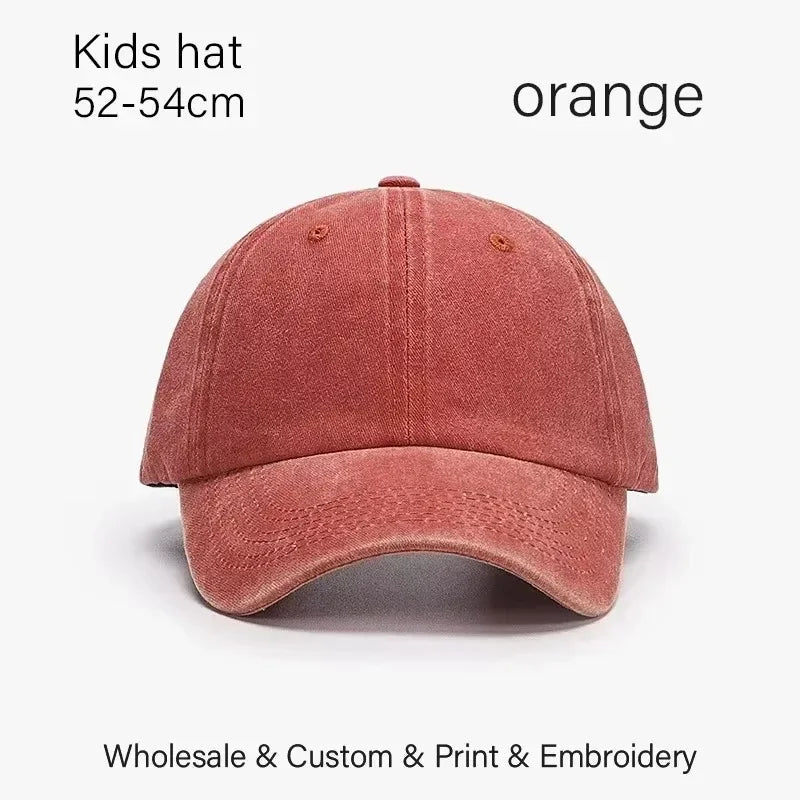 Kids Baseball Cap Retro DIY Design Letter Embroidery Hat