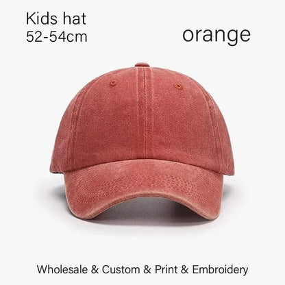 Kids Baseball Cap Retro DIY Design Letter Embroidery Hat