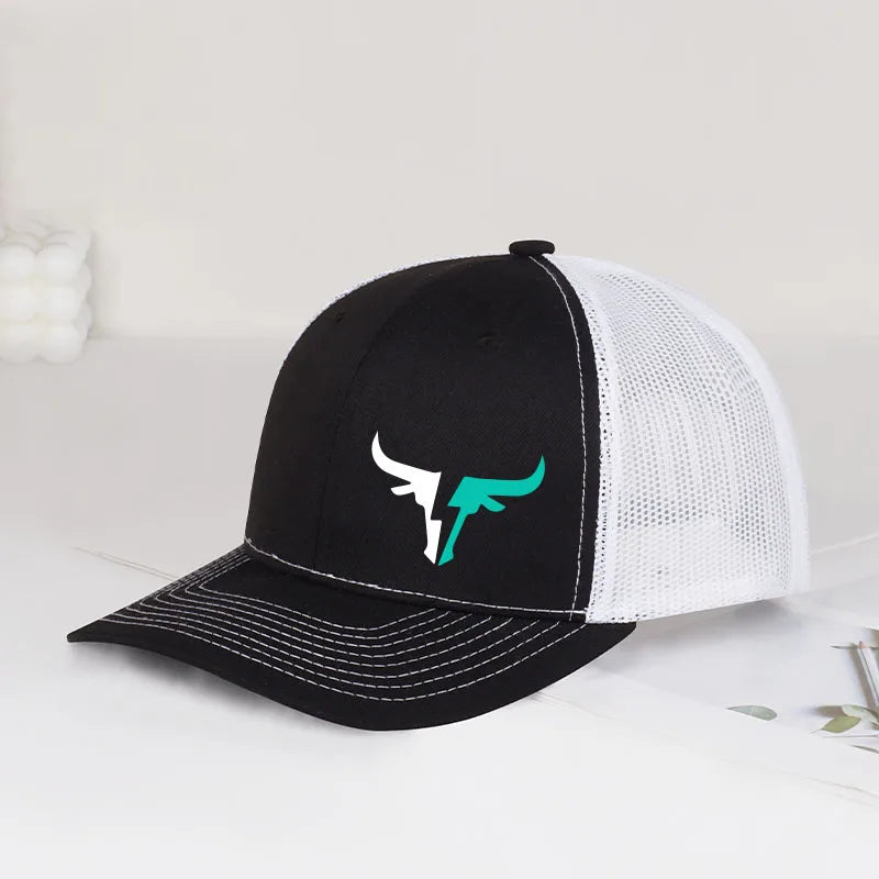 Bulls Logo Printed Mesh Cap Lightweight Breathable Adjustable Sun Hat Unisex Casual Cap