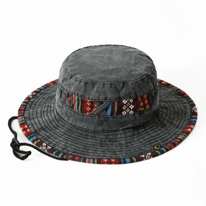 Men Women Summer Bucket Hat Retro Beach Fisherman Sun Hat