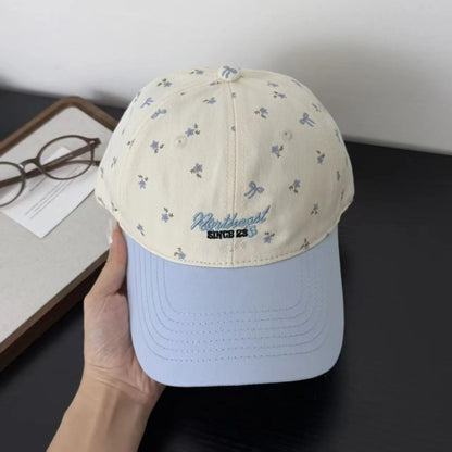 Outdoor Travel Polka Dot Letter Embroidery Baseball Cap Wide Brim Shows a Small Face Versatile Sports Deep Top Cap