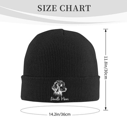 Doodle Mom Dog Knit Beanie Warm Cuffed Skull Cap Winter Slouchy Hat