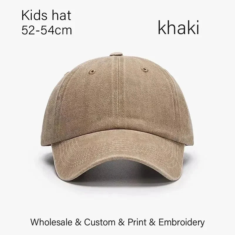 Kids Baseball Cap Retro DIY Design Letter Embroidery Hat