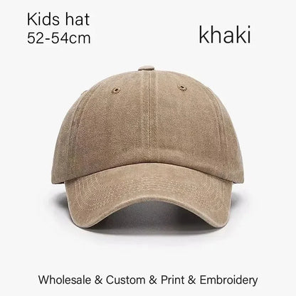 Kids Baseball Cap Retro DIY Design Letter Embroidery Hat