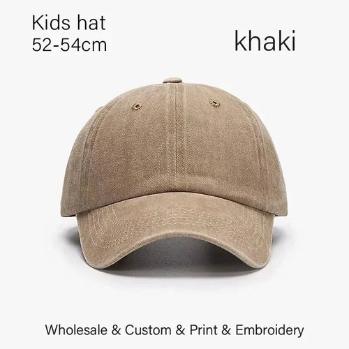 Kids Baseball Cap Retro DIY Design Letter Embroidery Hat