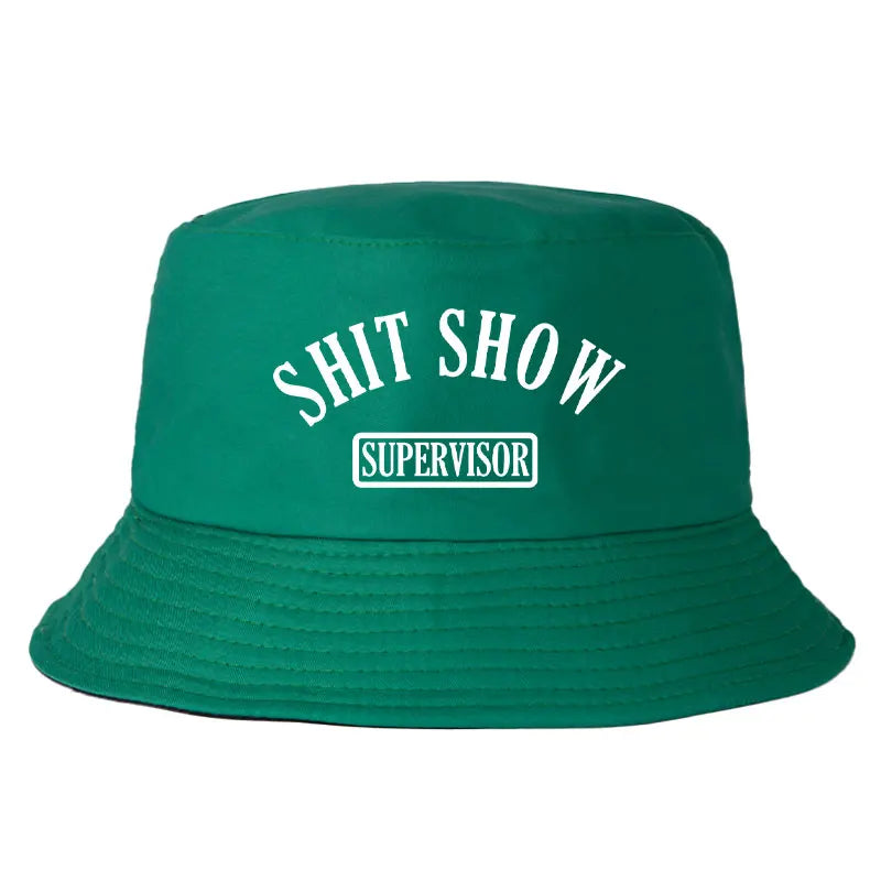 Shit Show Print Reversible Bucket Hat Funny Sarcastic Summer Fisherman