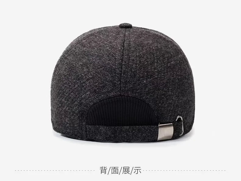 Thickened Warm Winter Hat Color Block Earflap Baseball Cap Ear Protection Adjustable Outdoor Casual Cap