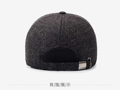 Thickened Warm Winter Hat Color Block Earflap Baseball Cap Ear Protection Adjustable Outdoor Casual Cap
